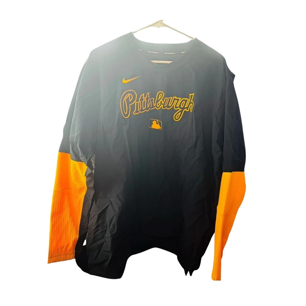 Pittsburgh Pirates Shirt Mens Large Nike MLB Baseball Long Sleeve Jersey